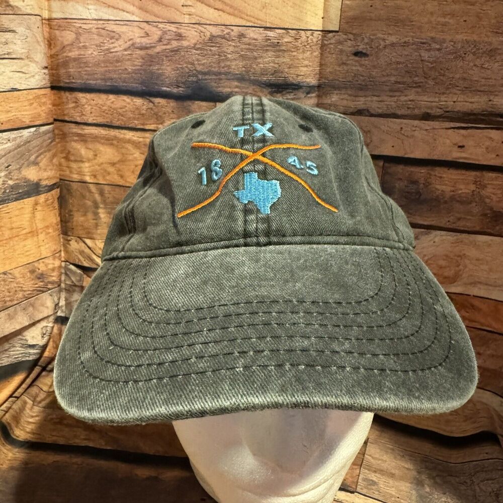 Seasonal Supply Co Texas 1845 Cap Hat Gray Adjustable Strapback Farm Ag
